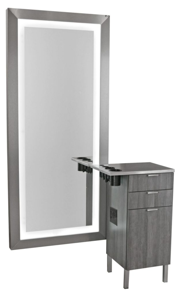 Zada Styling Vanity with Stainless Steel Top